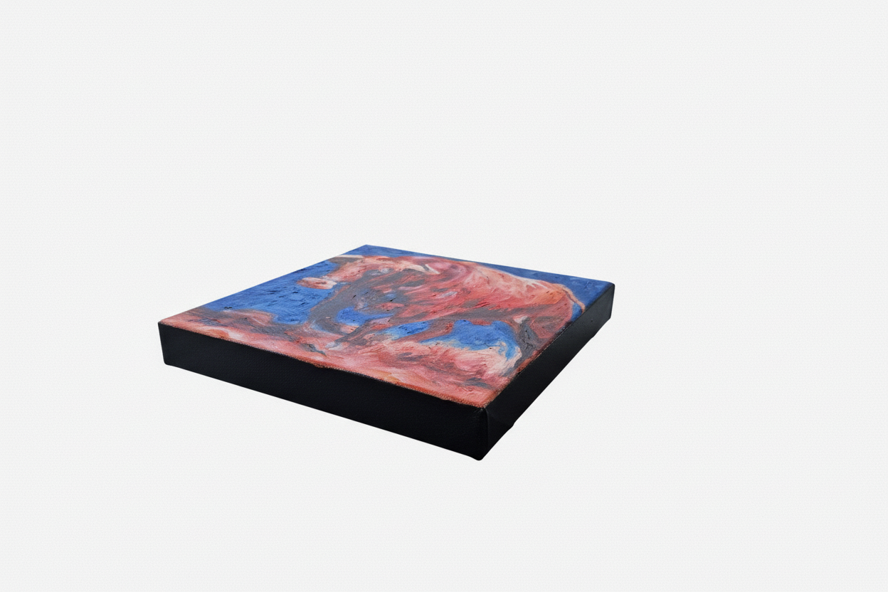 Rood-blauw schilderij zonder achtergrond
